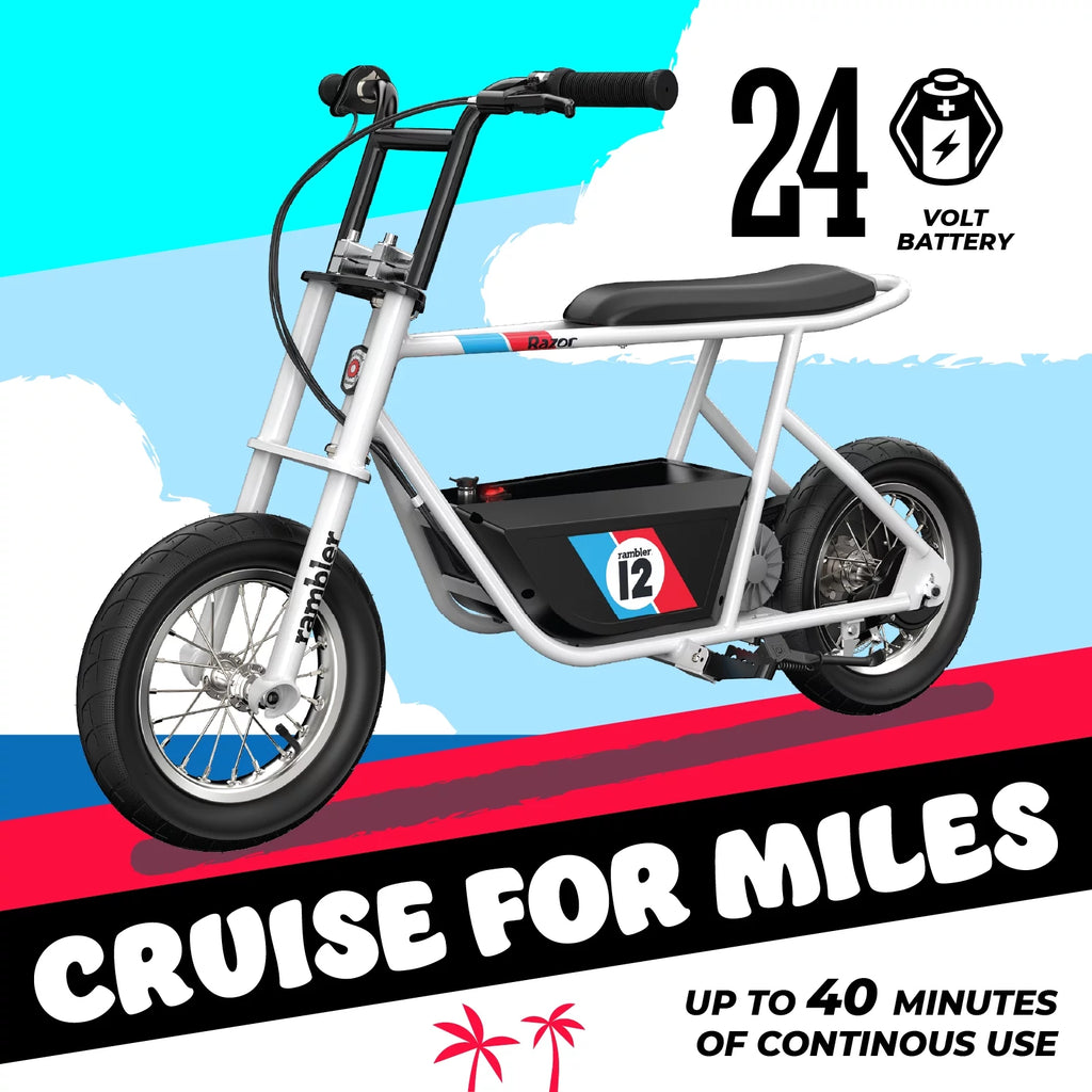 White 12" Air-Filled Tires Seated Electric Scooter P184855