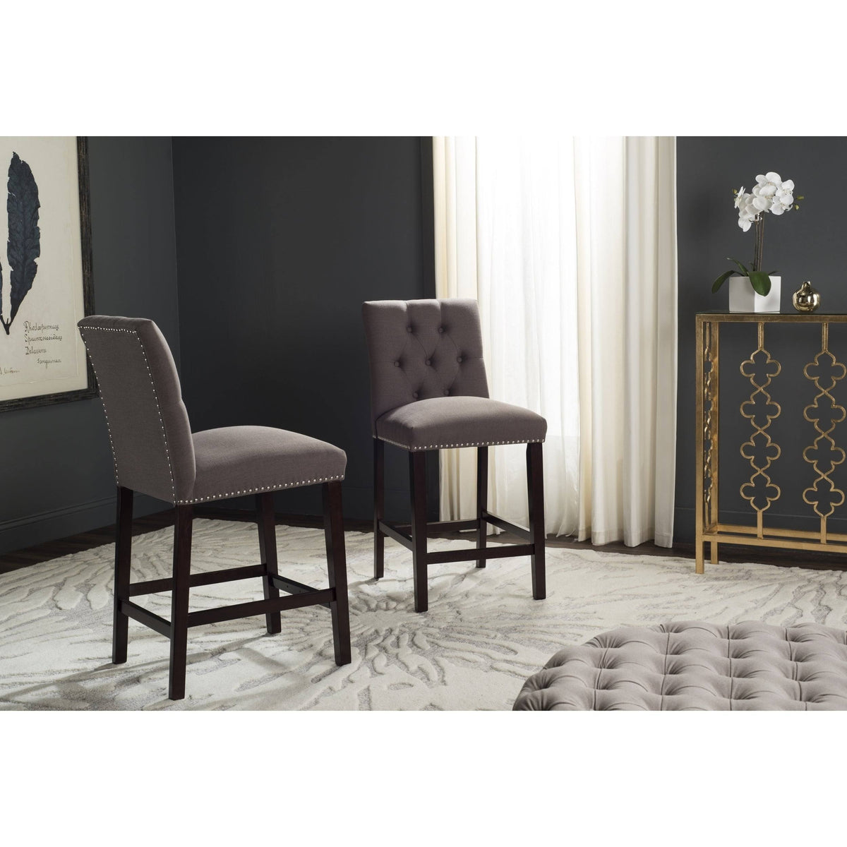 Dark Taupe Counter Stools Set Of 2 S480