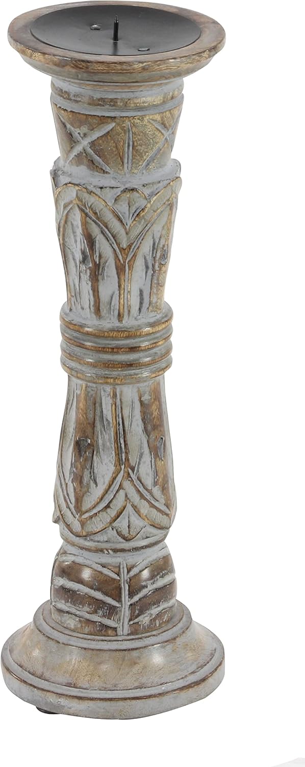 Set of 3 Wooden Candle Holder C3657