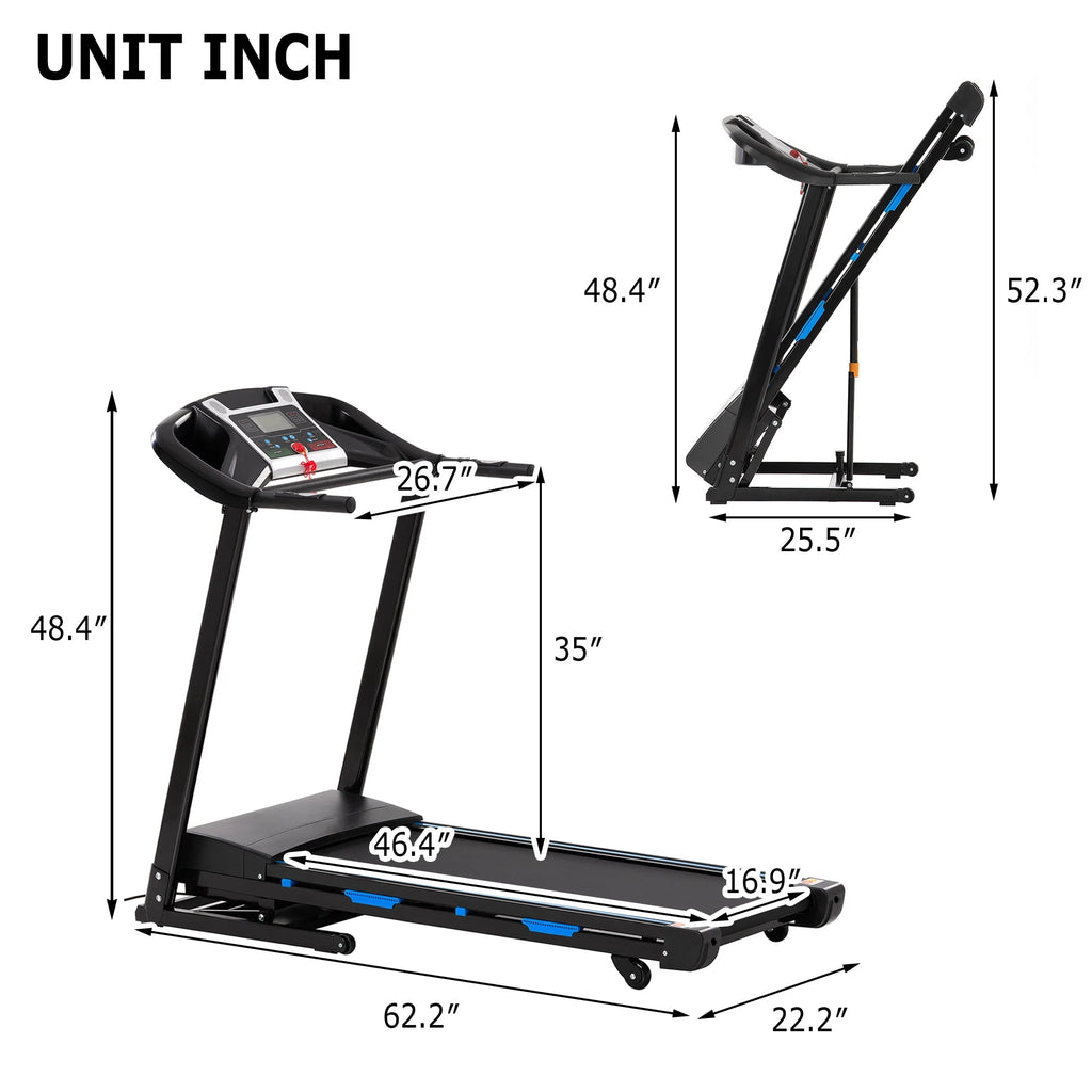 3.5HP Foldable Electric Treadmill with Incline G60931