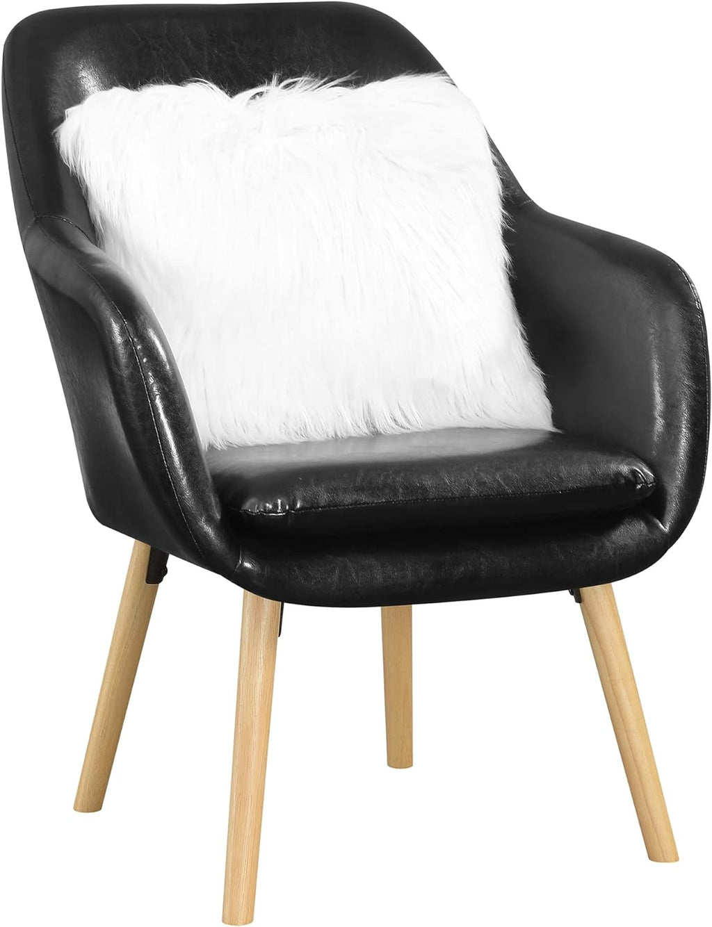 Black Faux Leather Accent Chair N31325