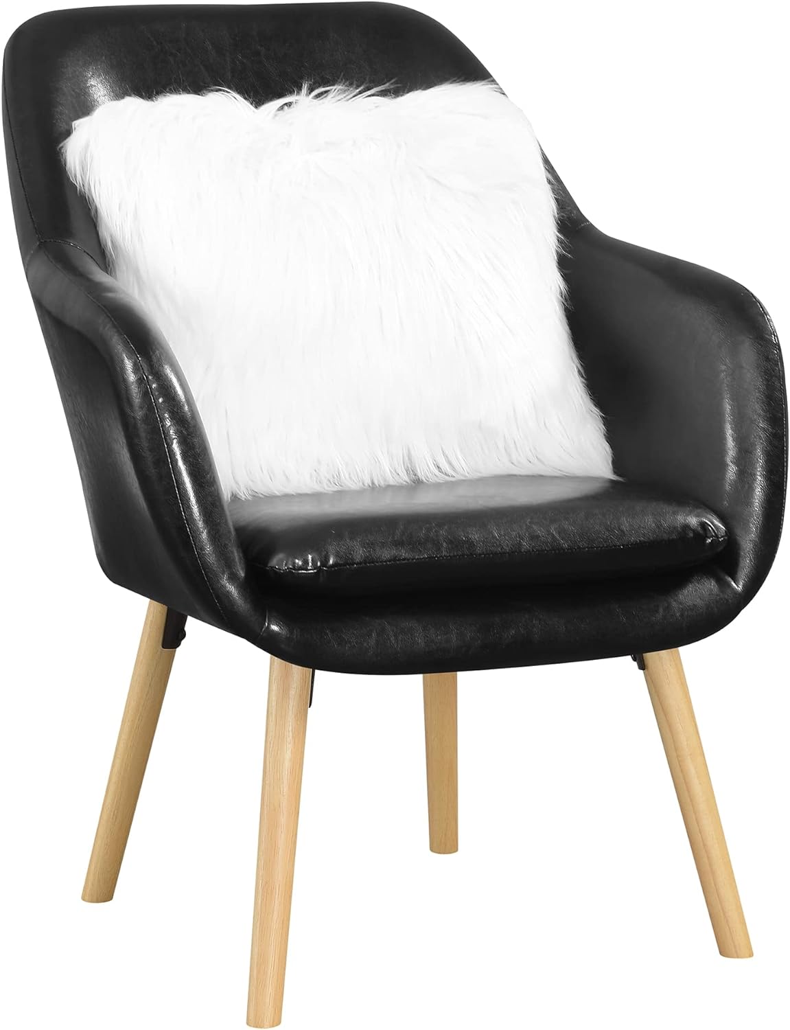 Black Faux Leather Accent Chair N31325