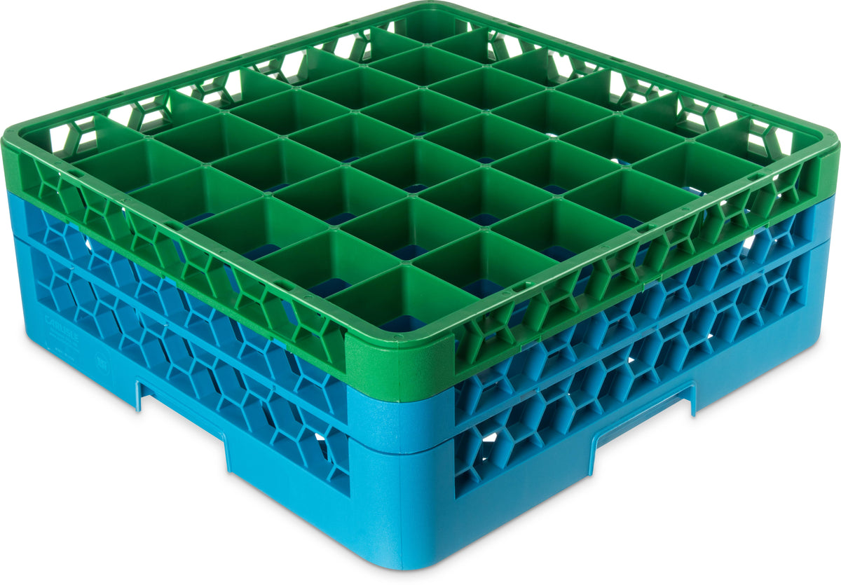 36-Compartment Divided Glass Rack with 2 Extenders U435