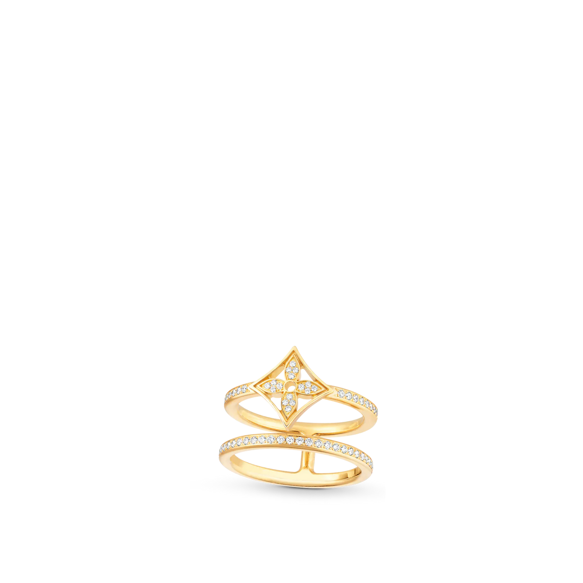 Gold and Diamond Double Row Ring H122