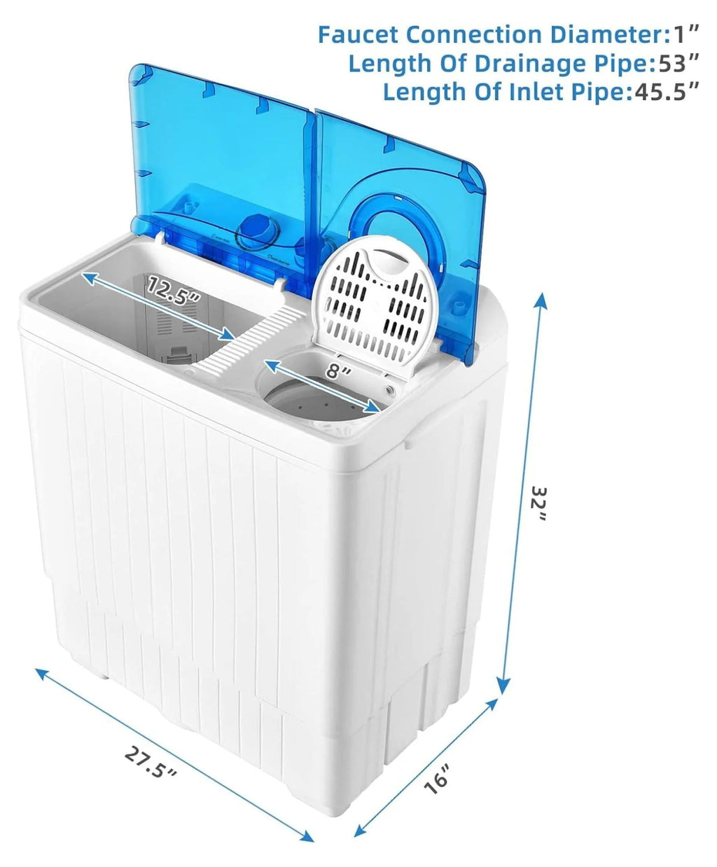 Portable 26 lbs Semi-automatic Washer and Spin Dryer Q77628