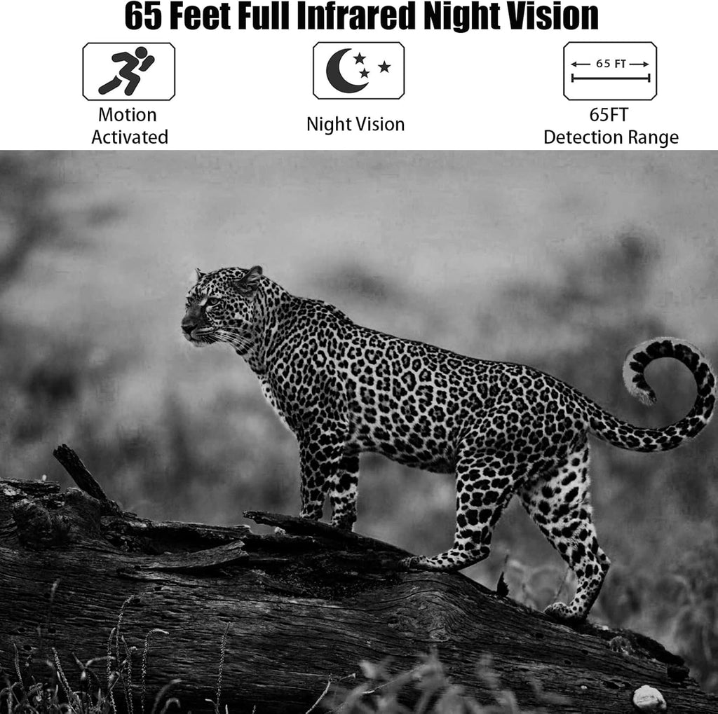 32MP 4K Night Vision Trail Camera with 32G Card & 8AA Batteries W853