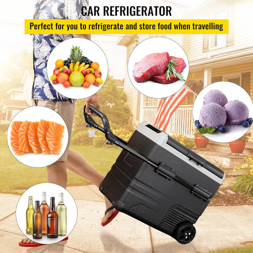 12 Volt Dual Zone Car Fridge Freezer Electric Compressor Cooler, Black S108585