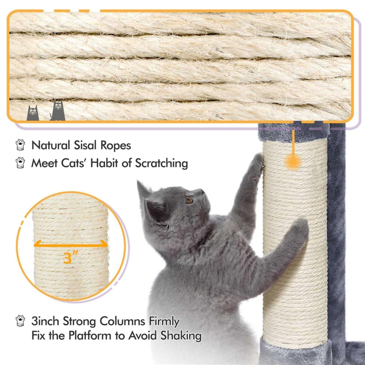 Gray Cat Tree with Two Condos B716094
