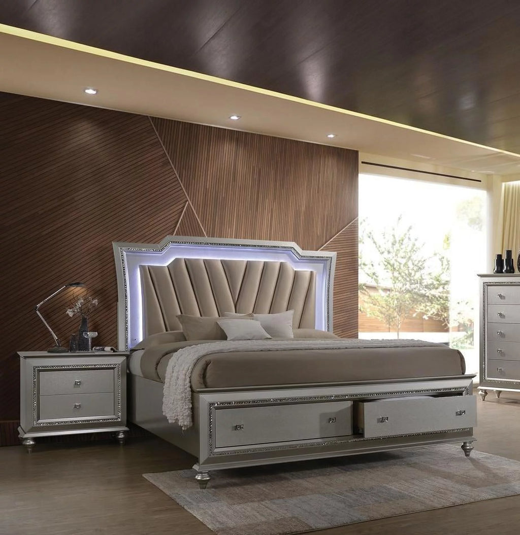 Upholstered Storage Platform Bed Queen P853674