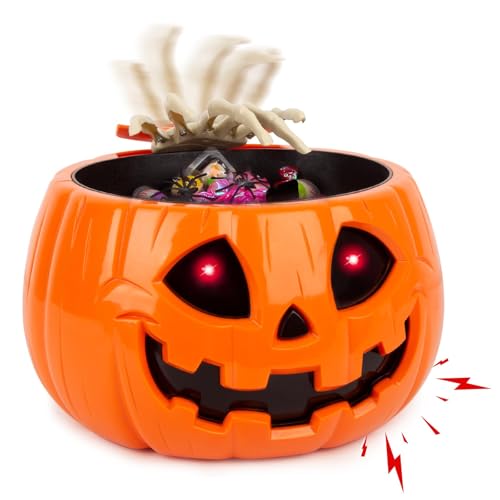 Motion Activated Pumpkin Candy Bowl with Creepy Sound Y59405