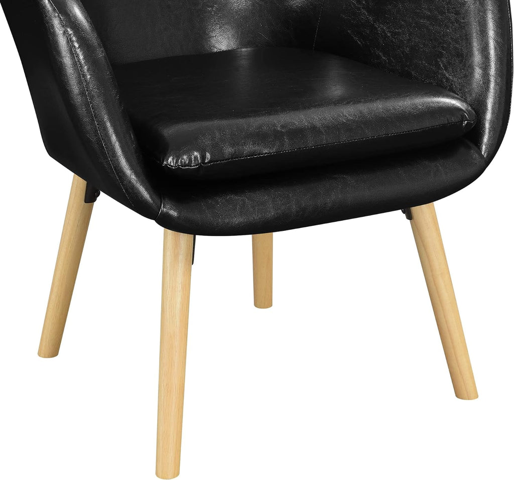 Black Faux Leather Accent Chair N31325