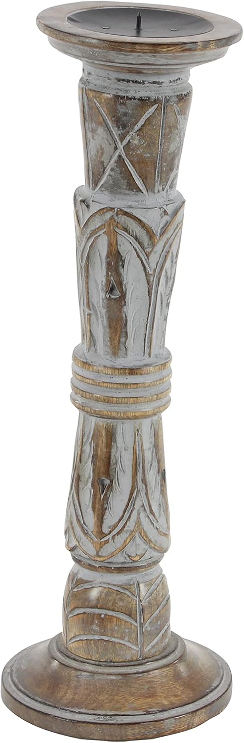 Set of 3 Wooden Candle Holder C3657