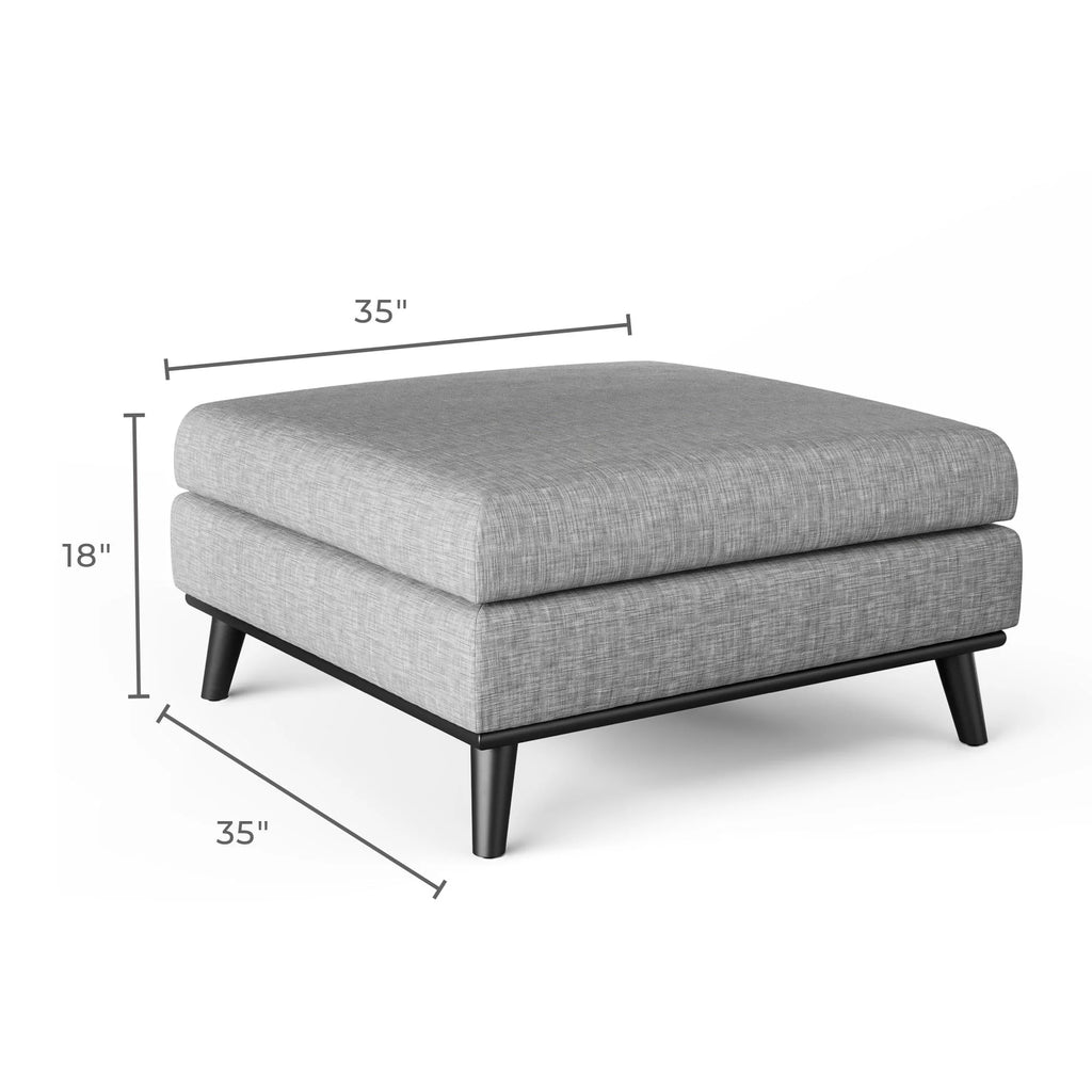Light Gray Square Ottoman L598575