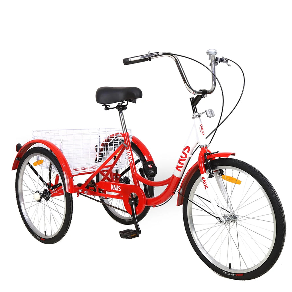 26 Inch Single Speed Adult Tricycle with Shopping Basket W453