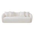 Cream Boucle Fabric Tight Back Couch F72701