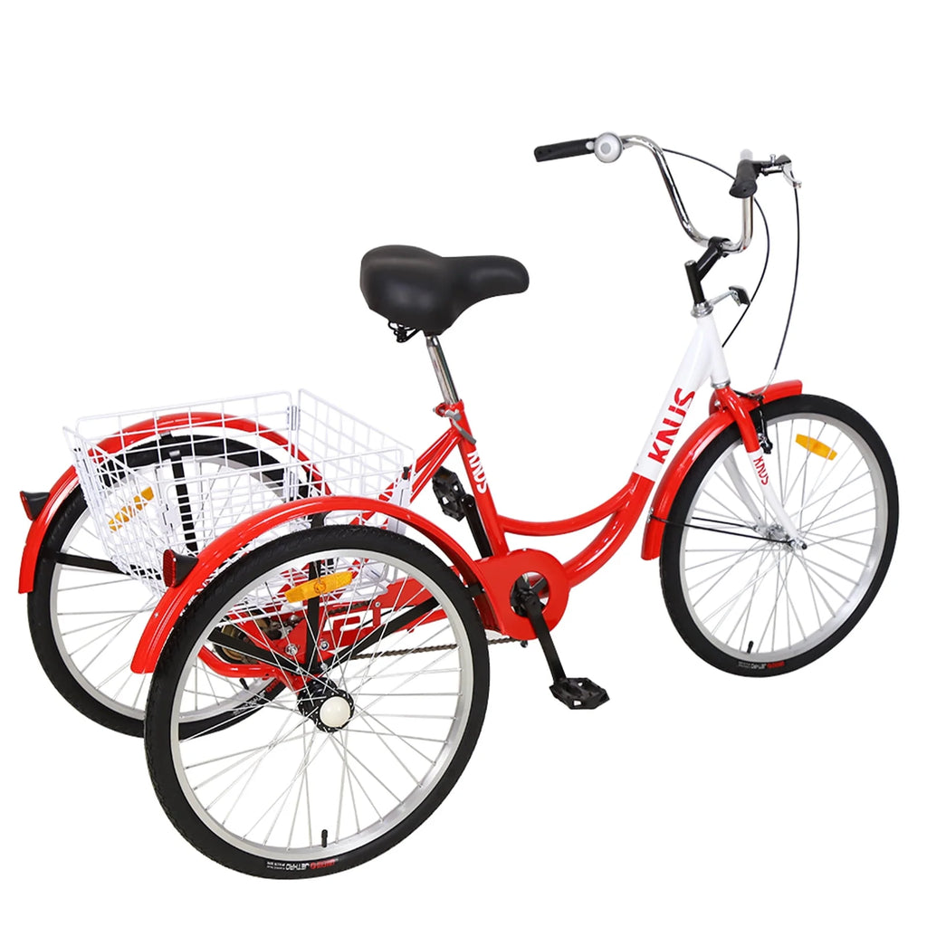 26 Inch Single Speed Adult Tricycle with Shopping Basket W453
