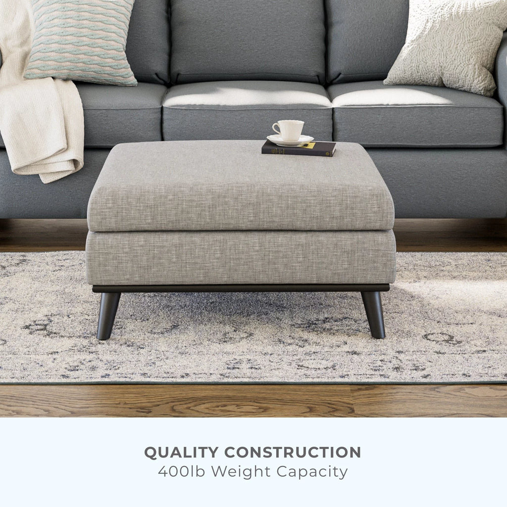Light Gray Square Ottoman L598575