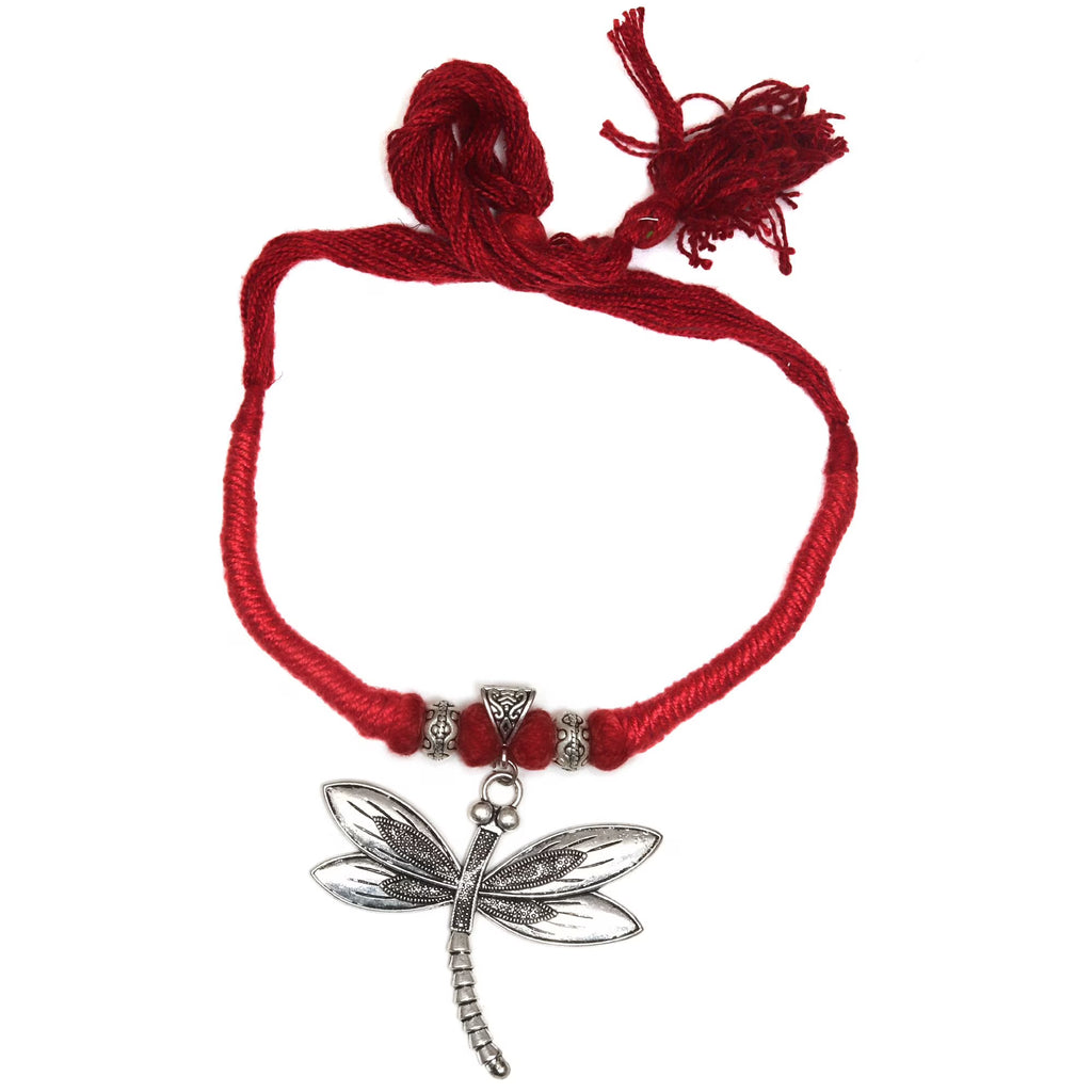 925 Silver Butterfly Macrame Necklace 20 in U97138
