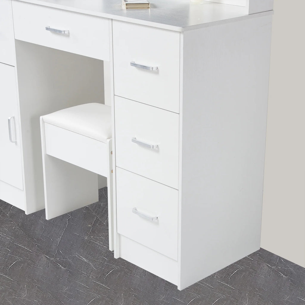 White Vanity Set with Mirror and Lights A2354