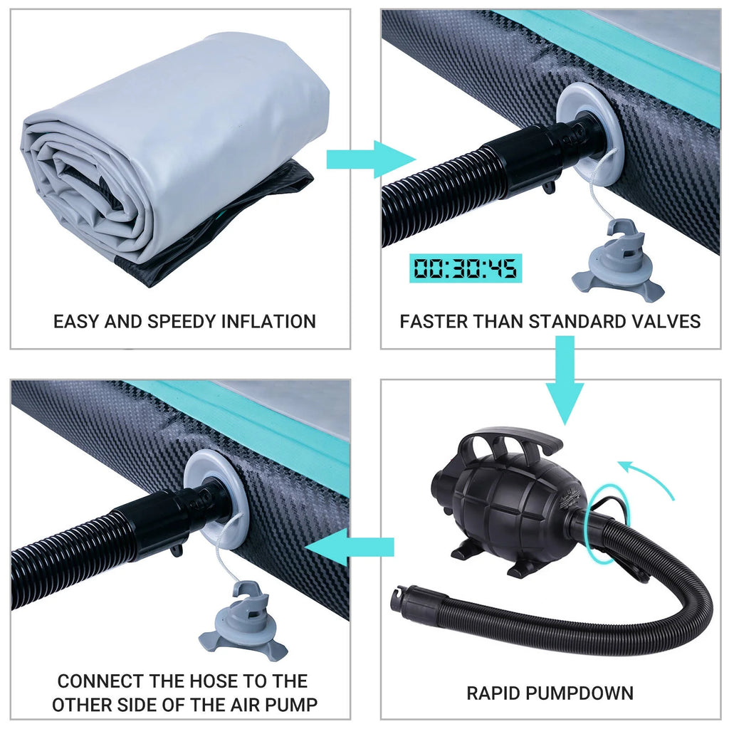 C-Green 13ft 4in Inflatable Air Tumble Track Gymnastics Tumbling Mat with Electric Air Pump T20070