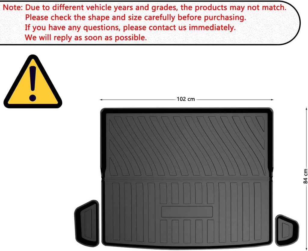 Black TPO Heavy Duty Waterproof Rear Cargo Tray Trunk Floor Mat Protector S578