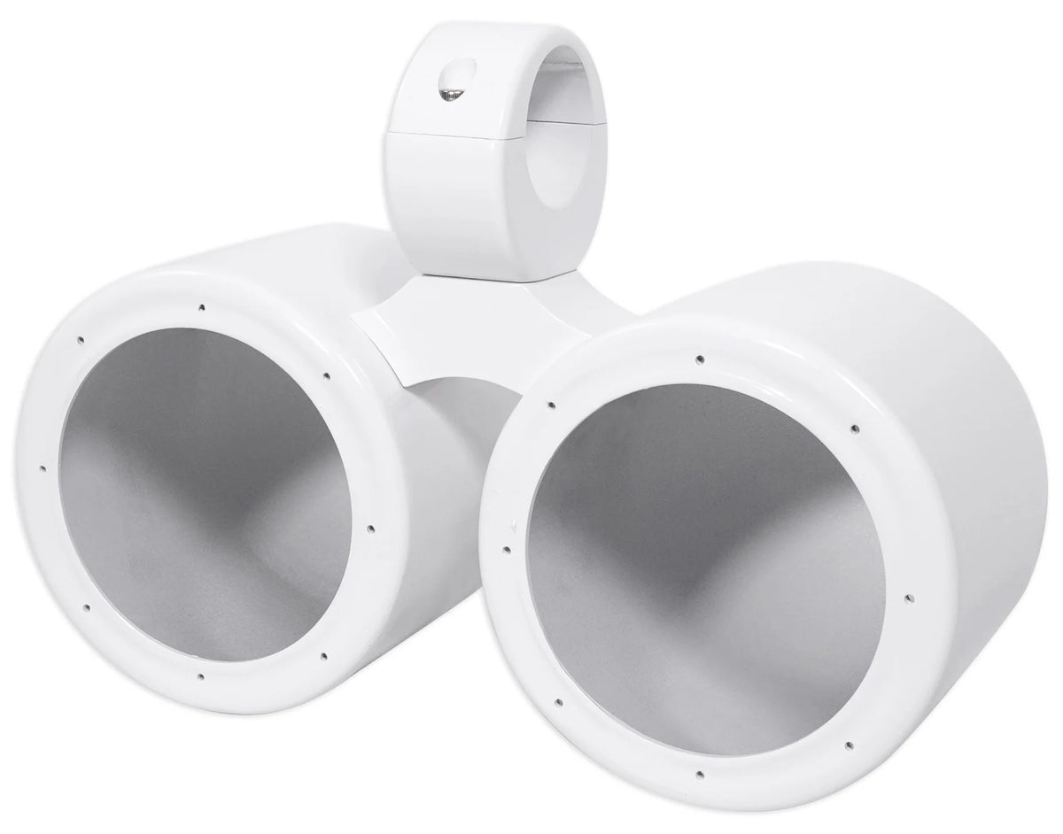 Dual 6.5" White Aluminum Wakeboard Tower Speaker Enclosure Y307