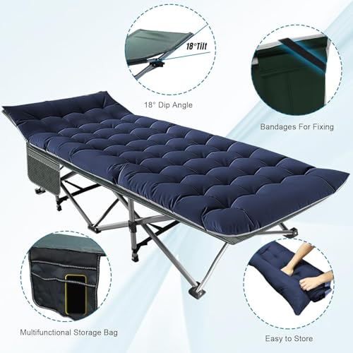 Folding Camping Cot with Removable Mattress and Carry Bag J4222