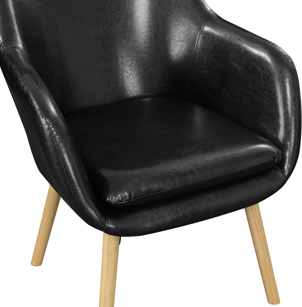 Black Faux Leather Accent Chair N31325