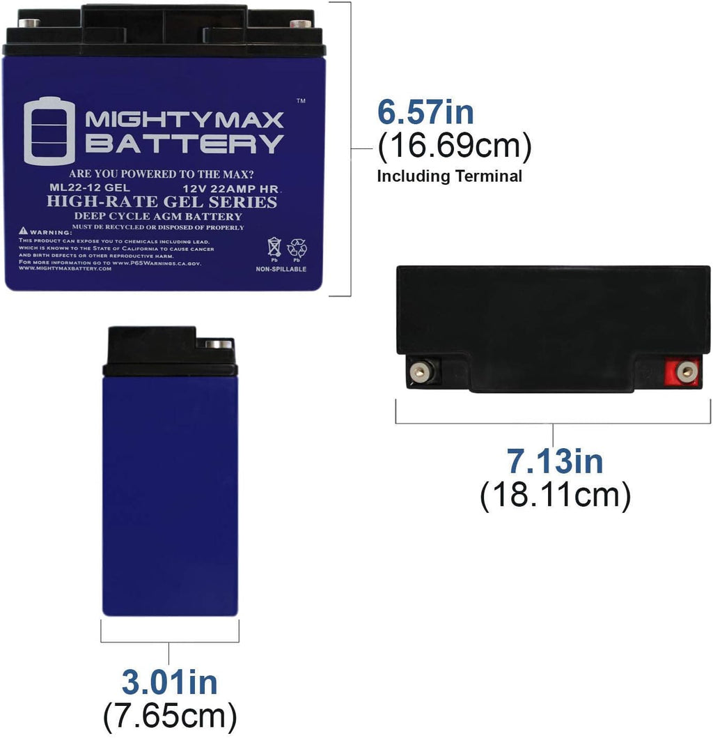 22 AH Gel Battery Pack of 2 T899