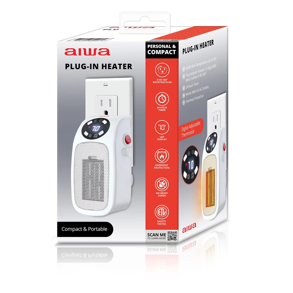 Plug-in Electric Space Heater with LCD Digital Screen and 24 hour Timer K2169
