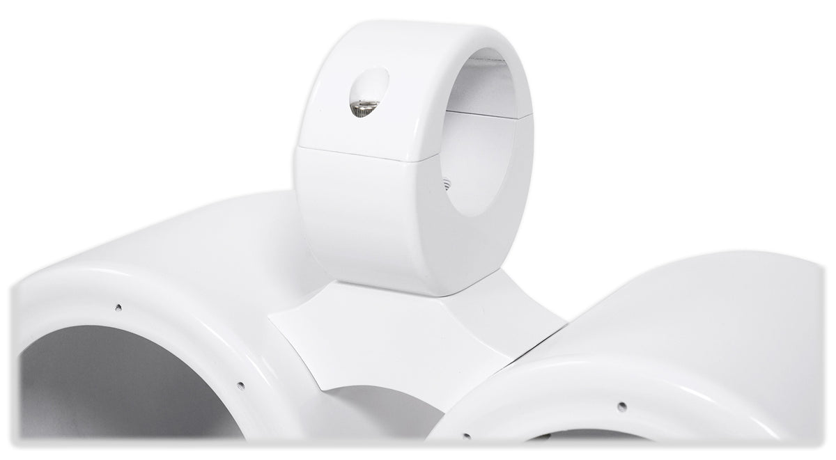 Dual 6.5" White Aluminum Wakeboard Tower Speaker Enclosure Y307