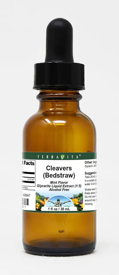 Cleavers Glycerite Liquid Extract Mint Flavored 1 fl oz 2 Pack W7510