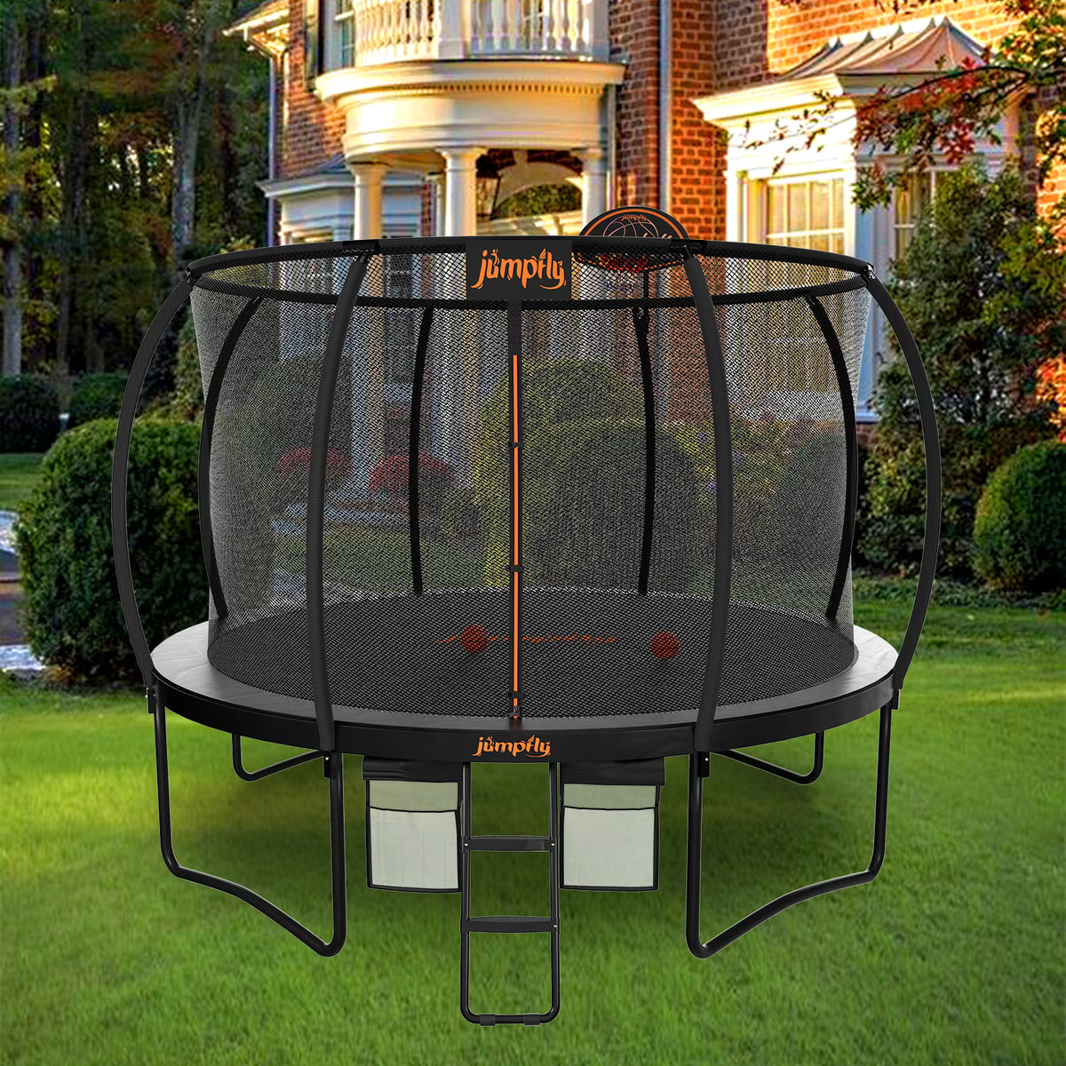 10FT Trampoline with Basketball Hoop and Enclosure Z89418