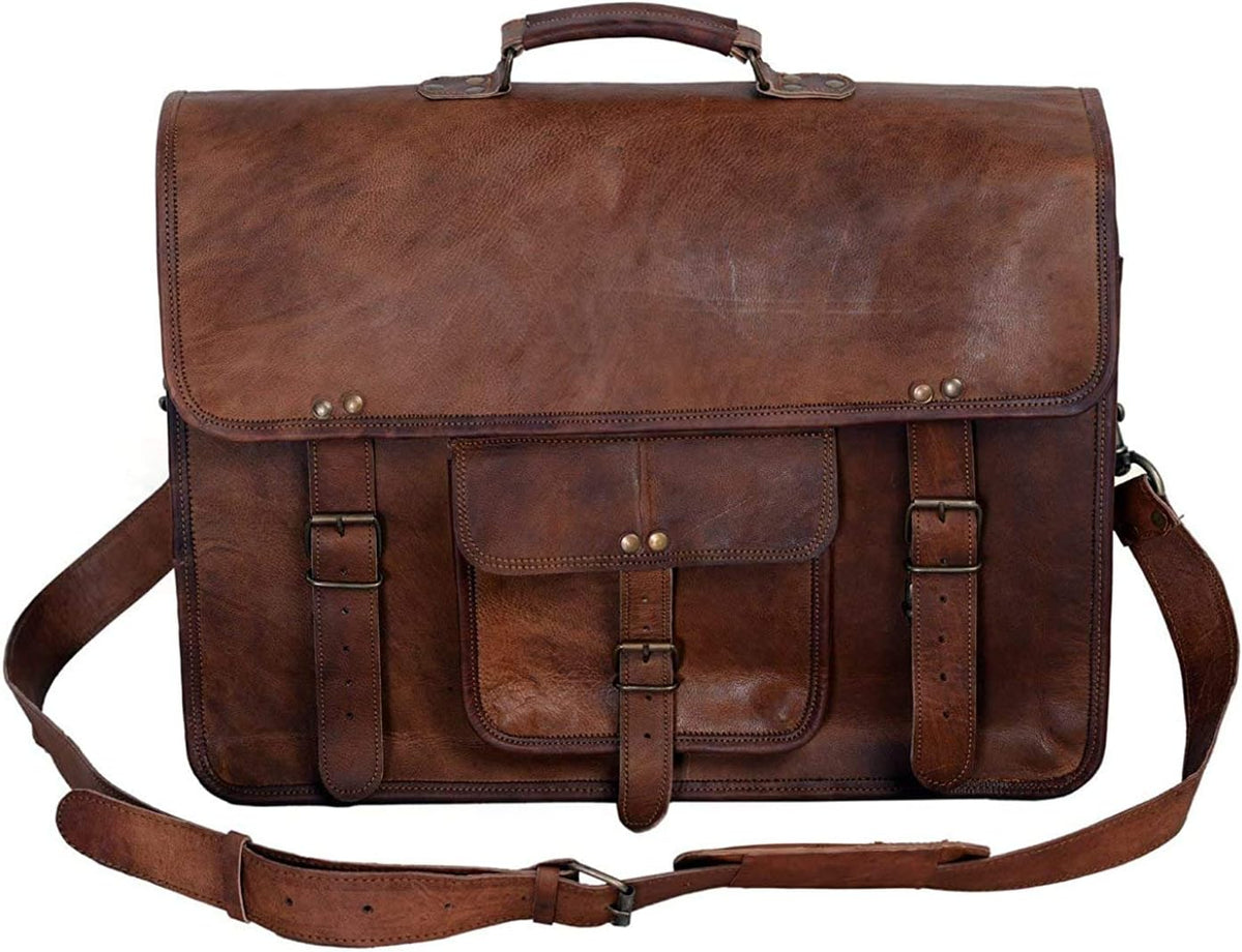18 INCH Leather Laptop Messenger Bag H897