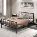 Queen Size Black Metal Platform Bed K8519