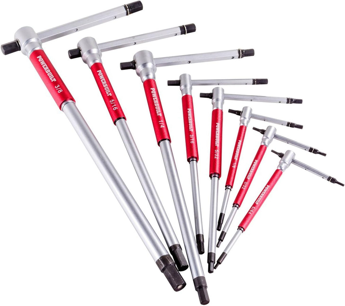 8 Pc SAE T-Handle Hex Allen Key Wrench Set with Storage Rack D363
