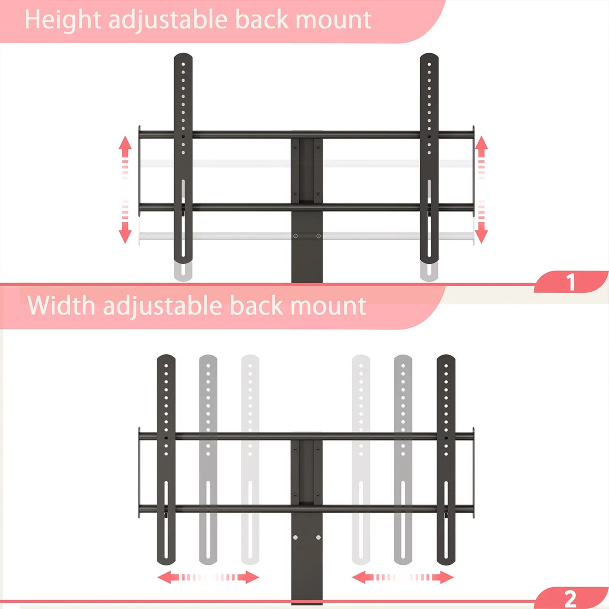 TV Stand with Adjustable Wall Mount, Grey Wash Finish K70200