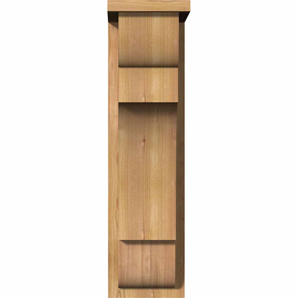 7 1/2x22W x 12x22D x 28x22H Smooth Corbel with Backplate, Western Red Cedar P8686