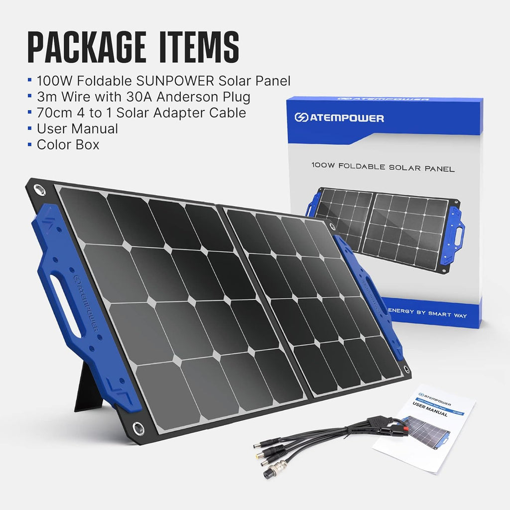 100W Foldable Monocrystalline Solar Panel Suitcase Charger P61959