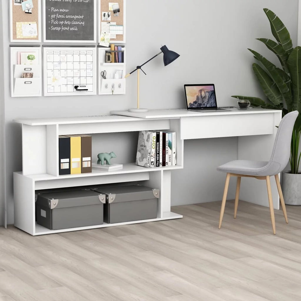 White Engineered Wood Corner Desk O279814