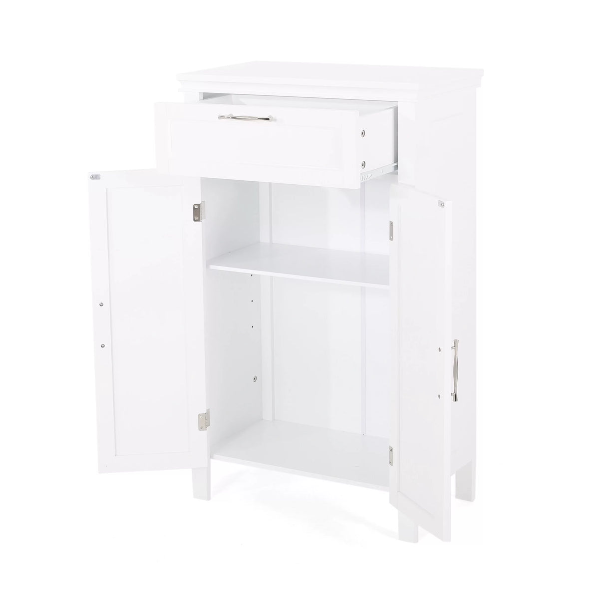 Grey Manufactured Wood 2 Door Floor Storage Cabinet with Drawer T3383