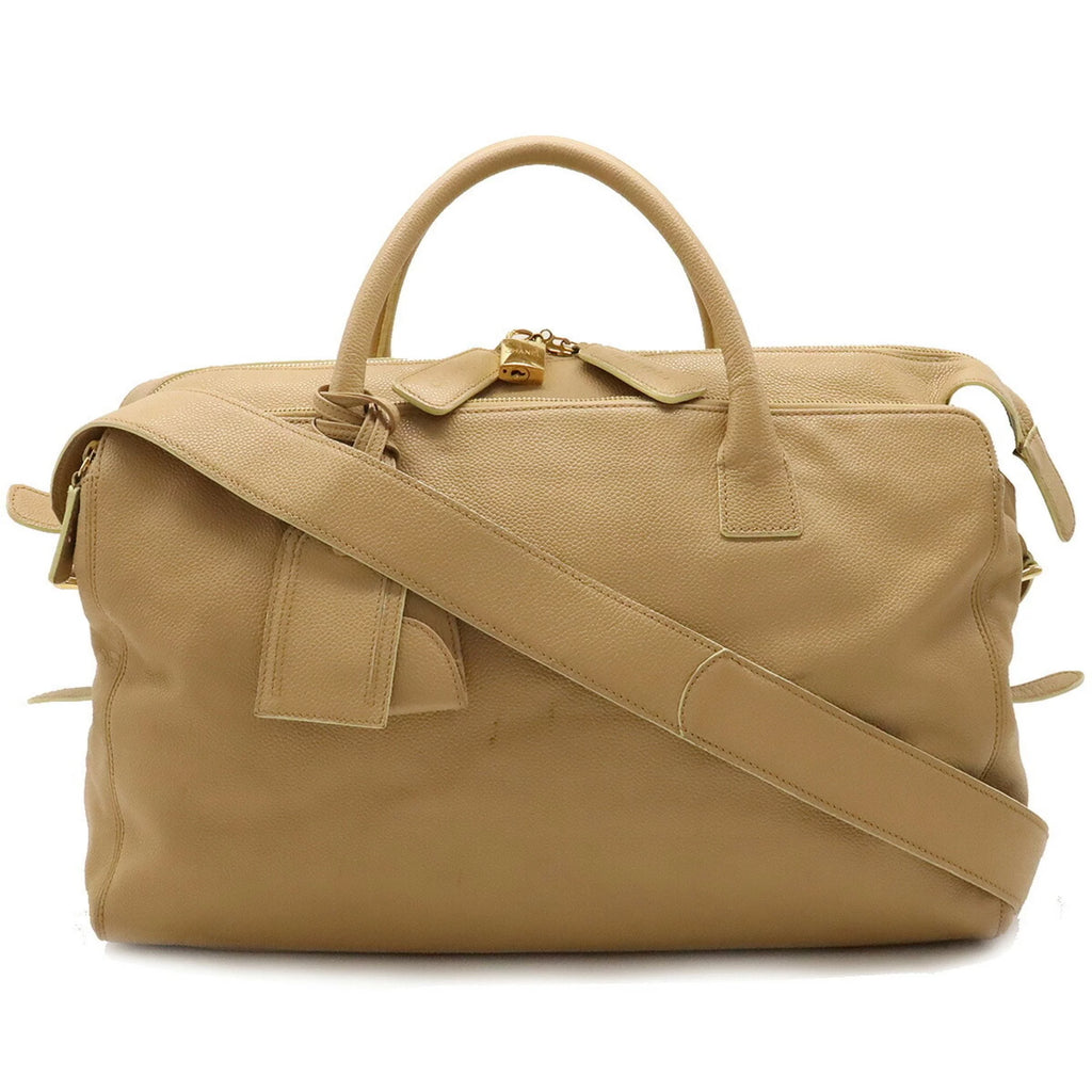 Pre-Owned Beige Caviar Skin Tote Bag J157