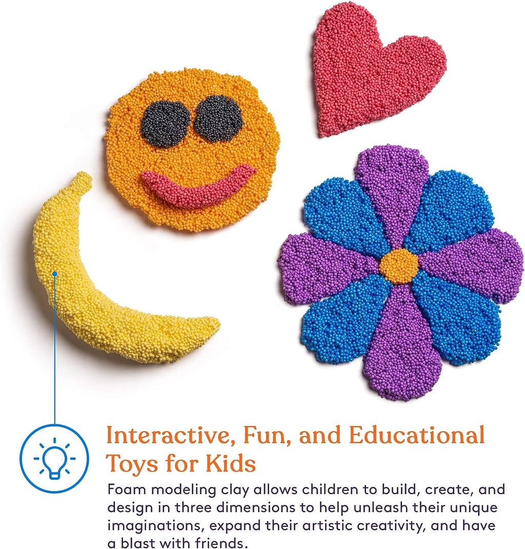 Fun Foam Modeling Foam Beads Play Kit, 12 Blocks Educational Clay for Arts Crafts Kindergarten Toys K3422