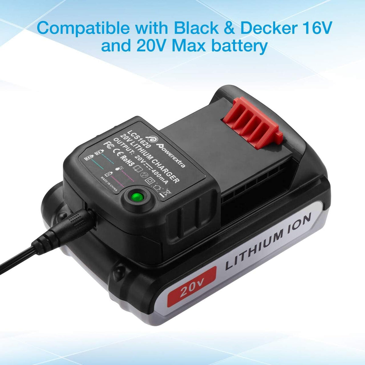 2 Pack 3.0Ah Battery and Charger for 20V MAX I7872