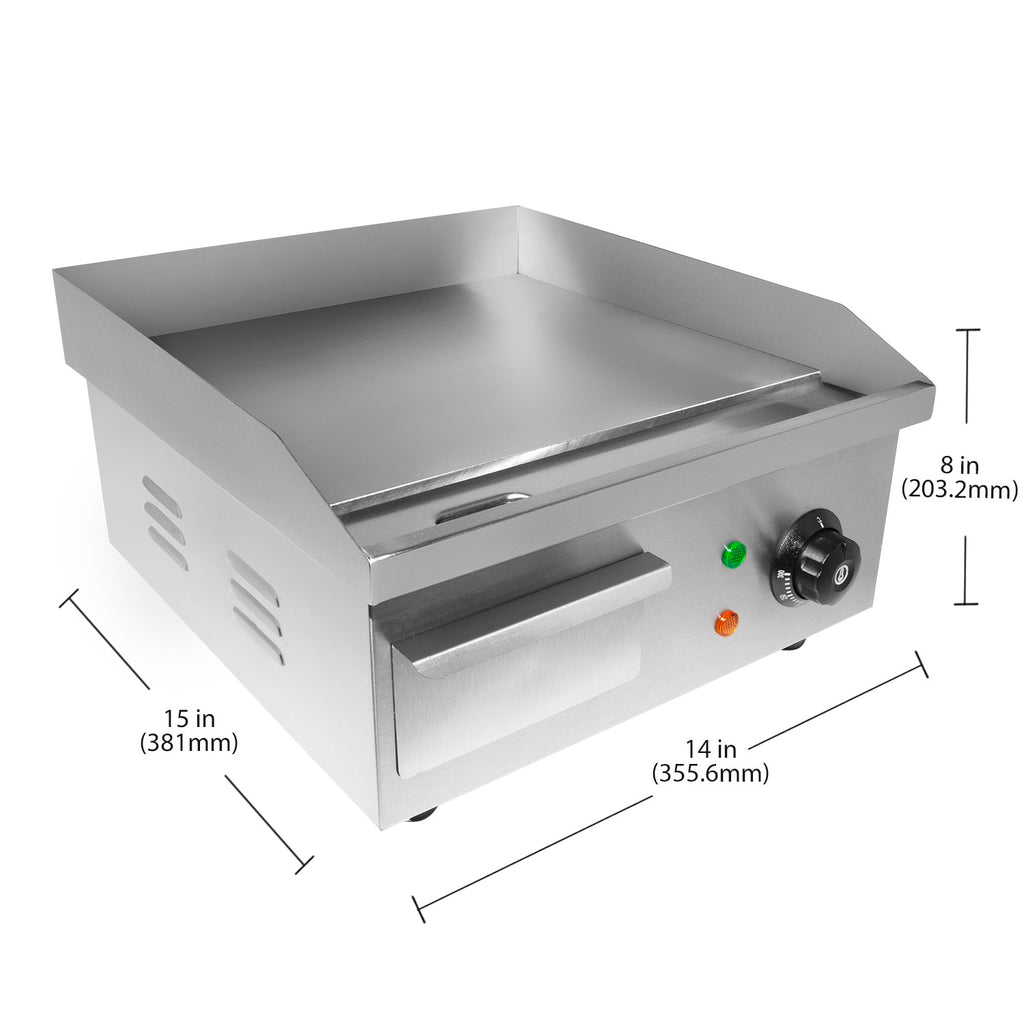 110V Nonstick Teppanyaki Grill with Single Thermostat N625