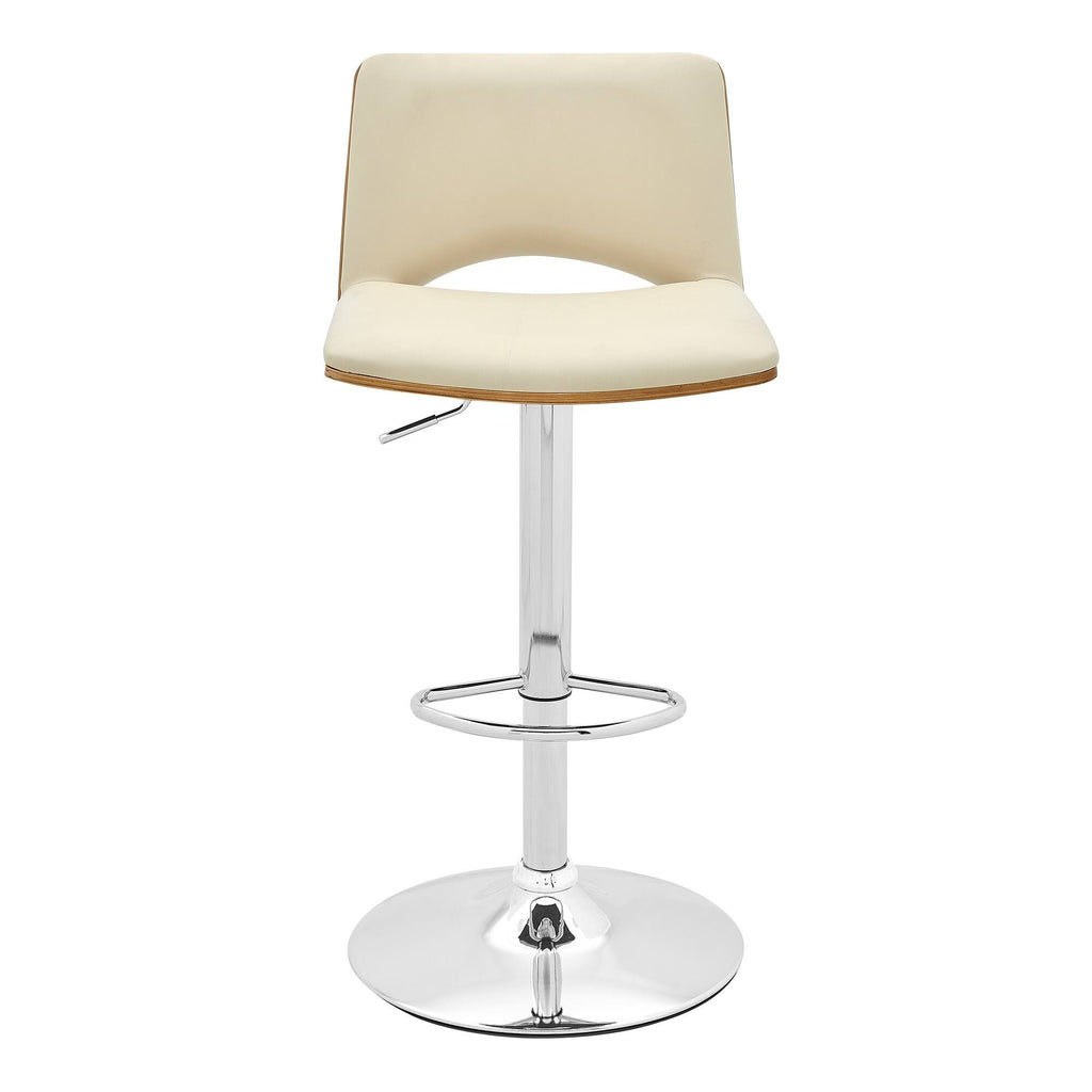 Gray Faux Leather Swivel Bar Stool C337